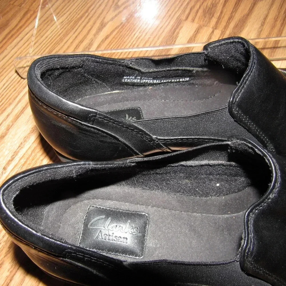CLARKS ARTISAN Black Leather Shoes Size 9M - Picture 7 of 8